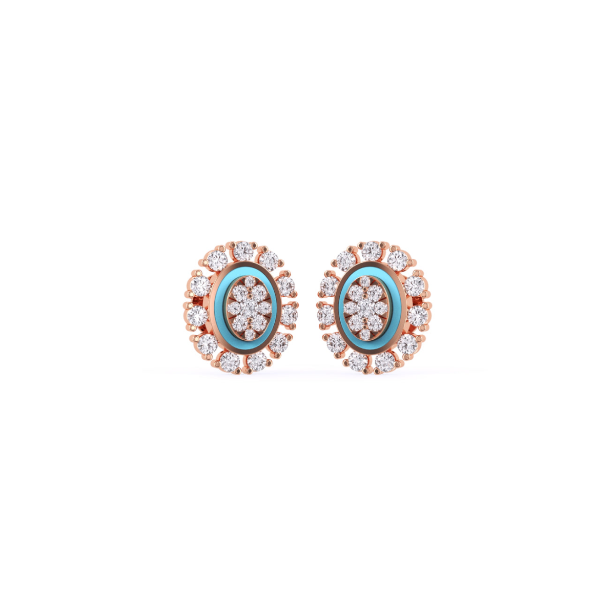 Glamorous Cluster Halo Studs Earrings